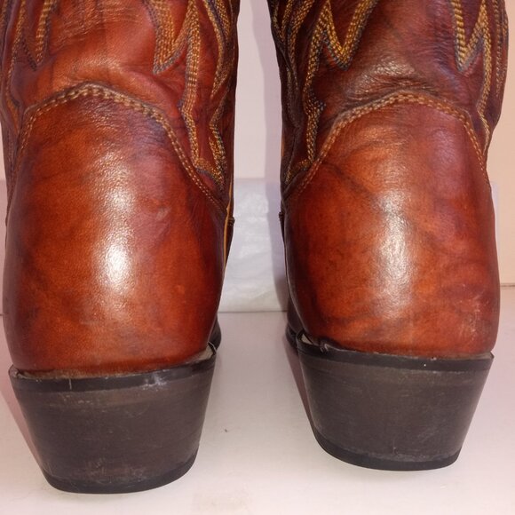 JUSTIN Ladies Sz 7.5B L4562 Chestnut Marbled Leather Deerlite Western Dress Boot - Picture 11 of 15
